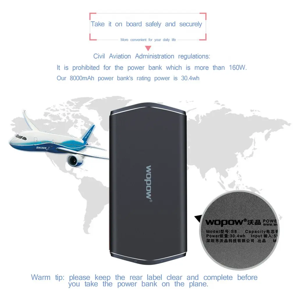 8000 мАч Высокая емкость мобильный PowerS8 двойной USB выход портативный внешний аккумулятор ультра-тонкий для Android для Apple