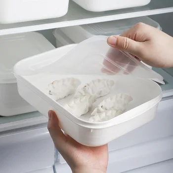 

Food Preservative Box Rectangular Transparent Plastic Sealed Food Storage Box Refrigerator jiao zi he Quick-frozen Small Number