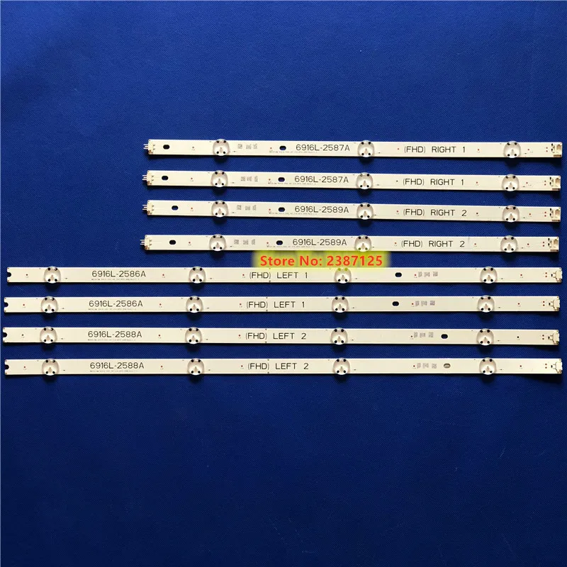 8 шт./компл. светодиодный подсветка полосы для 6916L-2586A 6916L-2587A 6916L-2588A 6916L-2589A LC490DUE FJ M1 49LH604V