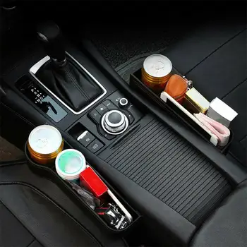 

OLOMM Car Seat Gap Slit Pocket Catcher Organizer PU Leather Storage Box Phone Bottle Cups Holder Auto Car Accessories interior