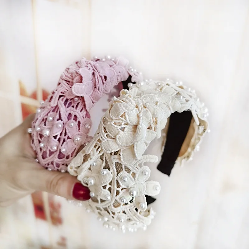 

Korean Boutique Hairband Elegant Openwork Flower Pearl Headband Women Girls Hair Head Hoop Bands Accessories Scrunchy Hairbands