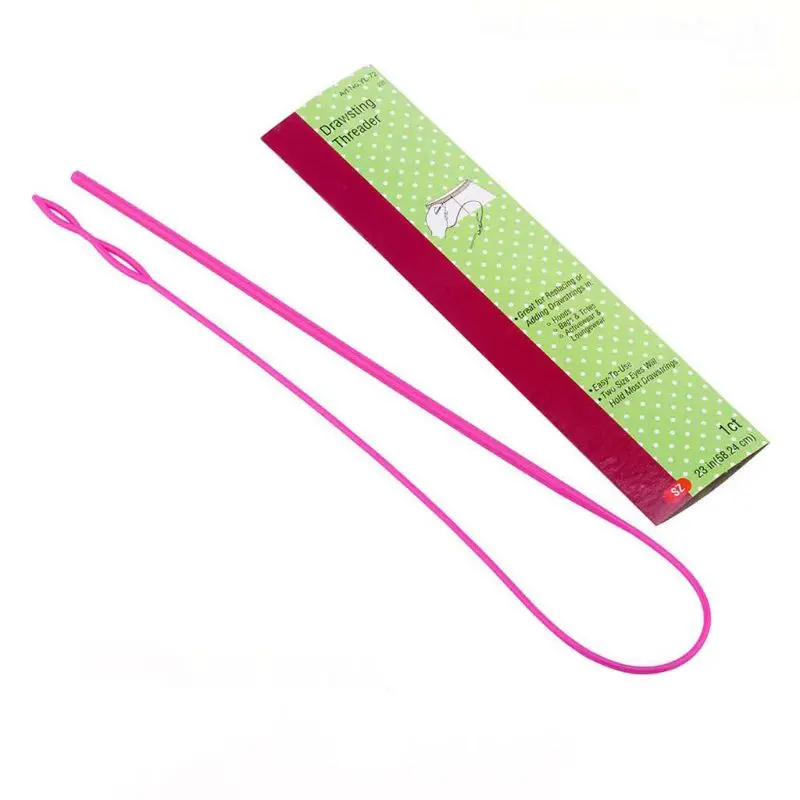 Plastic Elastic Belt Rope Band Drawstring Cord Threader Threading Tool Sewing Accessories Random Color