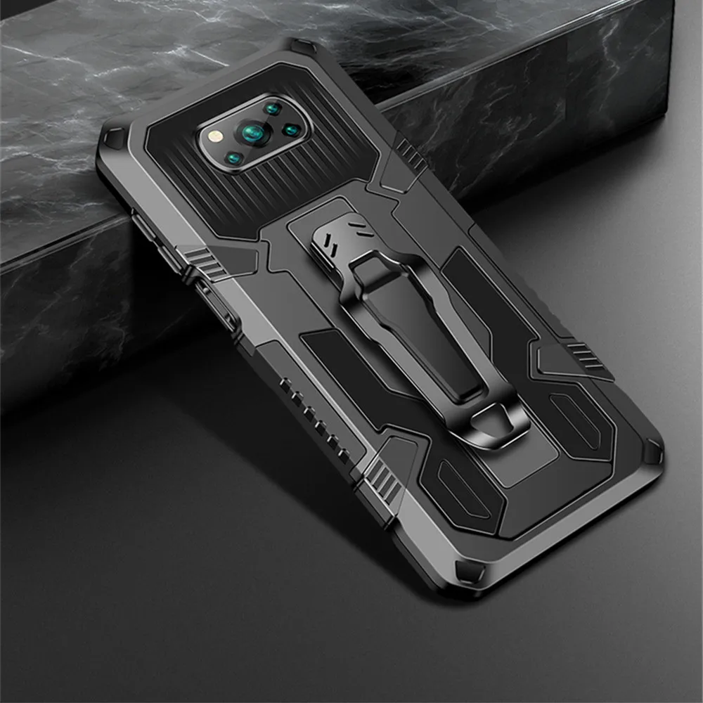 Shockproof Armor Case For Xiaomi Mi Poco X3 NFC CC9 10T Redmi Note 6 7 8 9S 10 X 9 Pro Max 9A 9C Rugged Hybrid Stand Back Cover | Мобильные