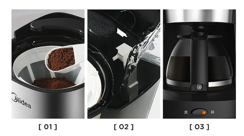 Midea Coffee Machine Household Small Mini Large Capacity American Drip Pot  Drip Filter Kfd101 - Coffee Makers - AliExpress