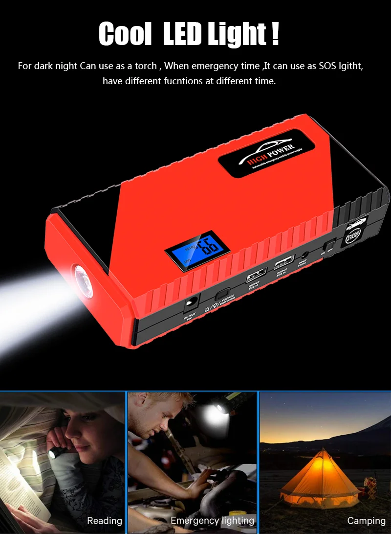 Автомобильное зарядное устройство для автомобильного аккумулятора Booster 20000mAh 12V автомобильный прыжок