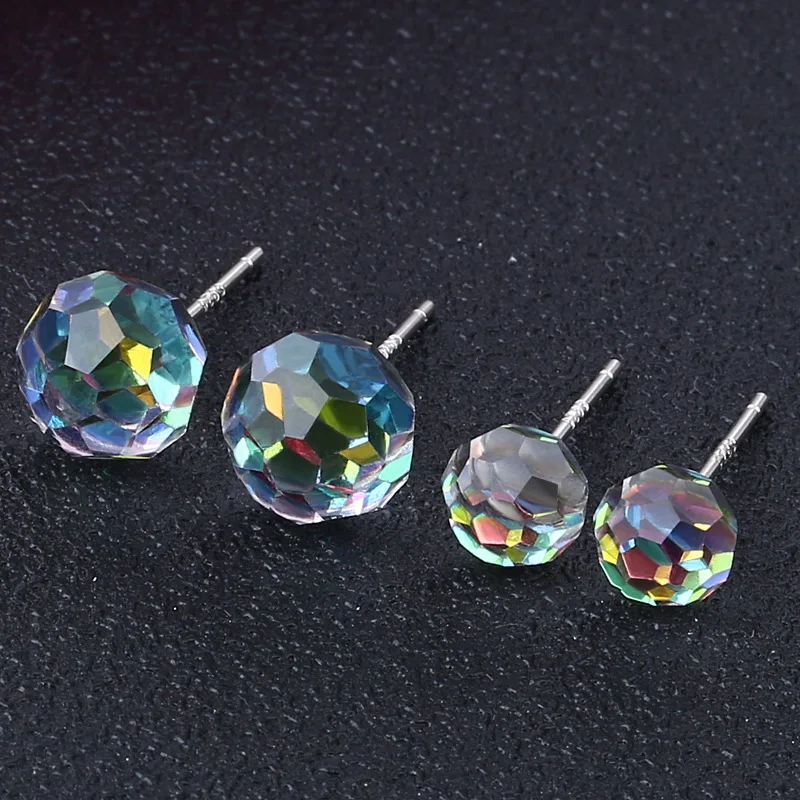 Серьги женские из серебра 100% пробы с искусственным шариком модные ювелирные