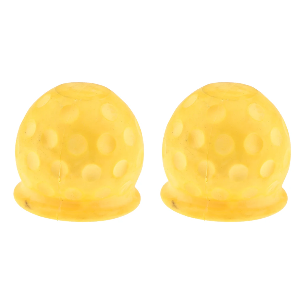 2pcs Car Towing Bar Towing Ball Protect Tow Hitch Ball Cap Towing Yellow Cover