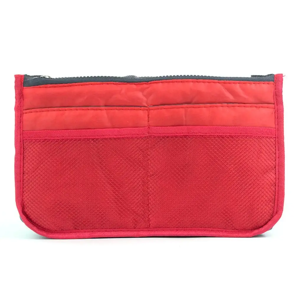 red Korean Simple Portable Double Zipper Cosmetic Bag Multi-Function Toiletries Storage Bag Finishing Storage Bag - Цвет: red