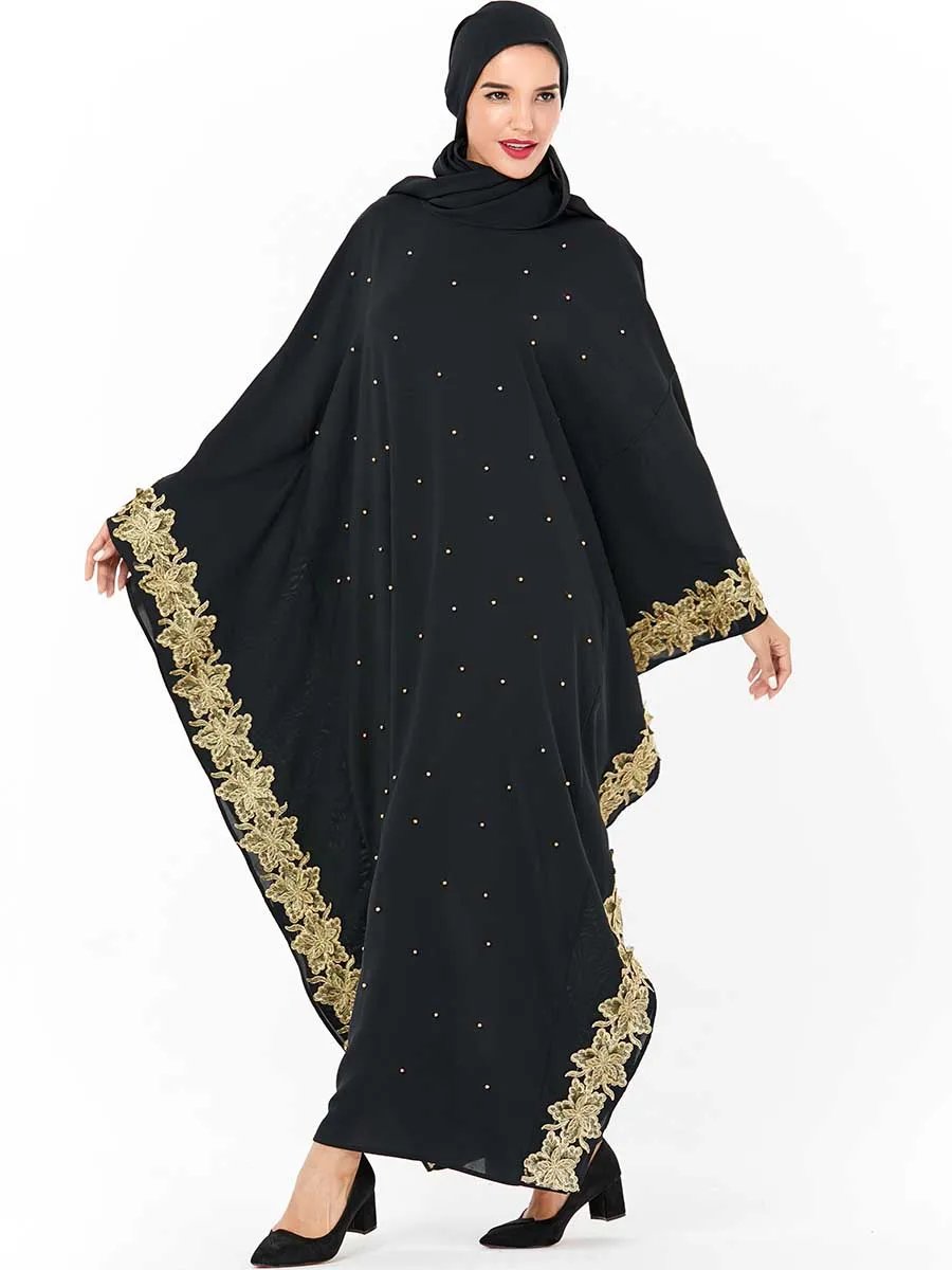 black(no hijab) BNSQ Дубай abaya женское хиджаб арабское вечернее платье Caftan Morocain Kaftan Djelaba Femme мусульманское платье исламское платье плюс размер - Цвет: black(no hijab)