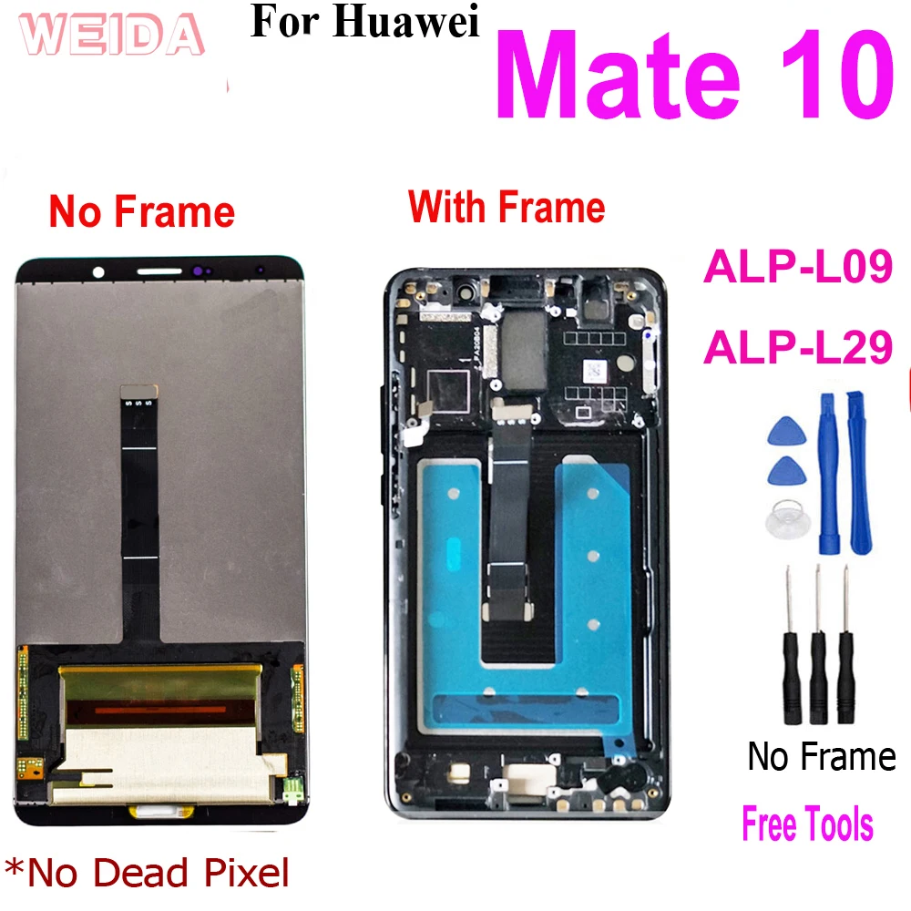 

AAA+ New 5.9â€ for LCD for HUAWEI Mate 10 LCD Display Touch Screen Digitizer Assembly for Huawei Mate 10 ALP L09 L29 Replacement