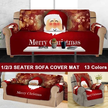

1/2/3 Seaters 3D Christmas Printed Sofa Couch Cover Protector Pet Dog Mat Cushion Santa Claus Slipcovers for Furniture Sofa