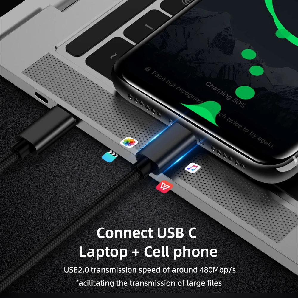3а usb type-C кабель для быстрой зарядки и передачи данных кабель для Macbook samsung Galaxy S8 S9 Plus 60 Вт QC3.0 PD быстрый USB C type-C кабель