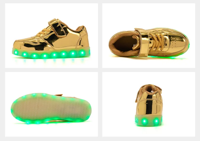 7ipupas детская обувь со светодиодной подсветкой USB chargering светильник обувь для мальчиков девочек светящиеся рождественские кроссовки