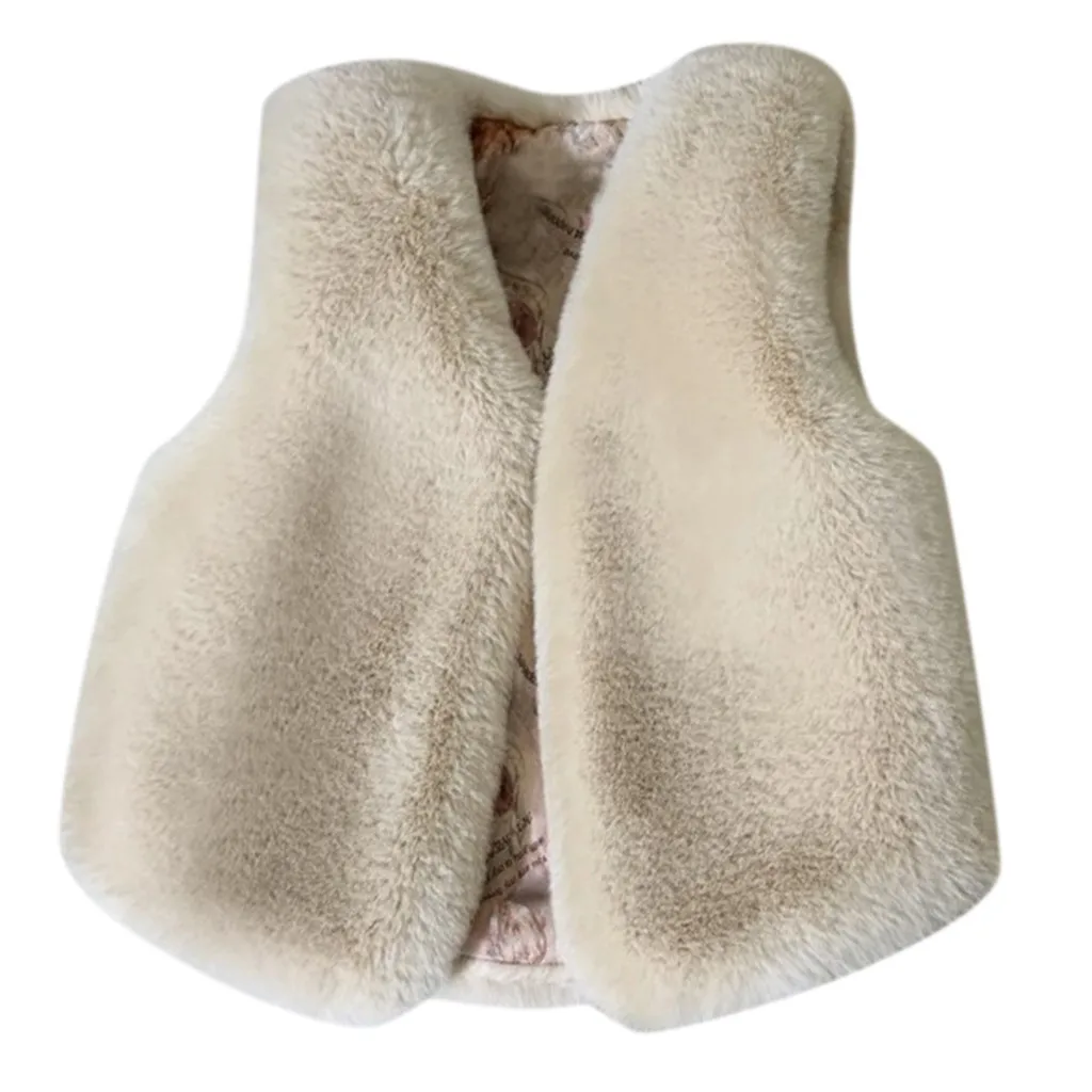 Зимняя одежда для маленьких девочек; искусственный жилет для маленьких девочек; зимнее теплое пальто; куртка; милая плотная одежда высокого качества; W1126 - Цвет: Khaki