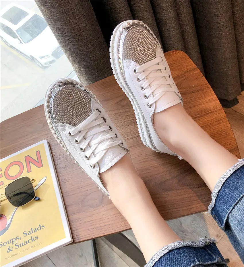 Tênis feminino com cristais, calçado feminino confortável