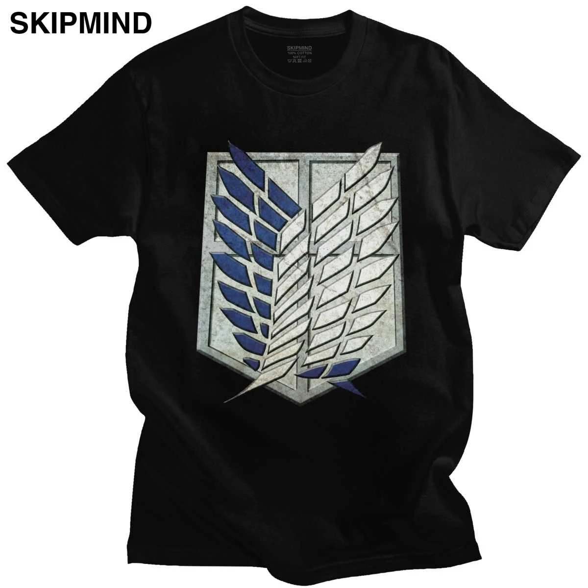 Camiseta Grunge Vintage Attack On Titan camisa Manga corta de Anime, 100% de algodón, alas de libertad, regalo|Camisetas| - AliExpress