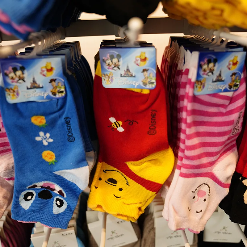 Disney cute baby socks mickey/minnie/pig cartoon printed cotton socks 3-10 years old children autumn&winter socks