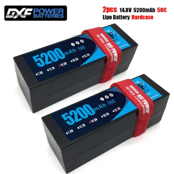 

DXF lipo Battery 4S 14.8V 5200mAh 50C -100C XT60 T Plug HardCase Lipo Battery for RC HPI HSP 1/8 1/10 Buggy RC Car Truck