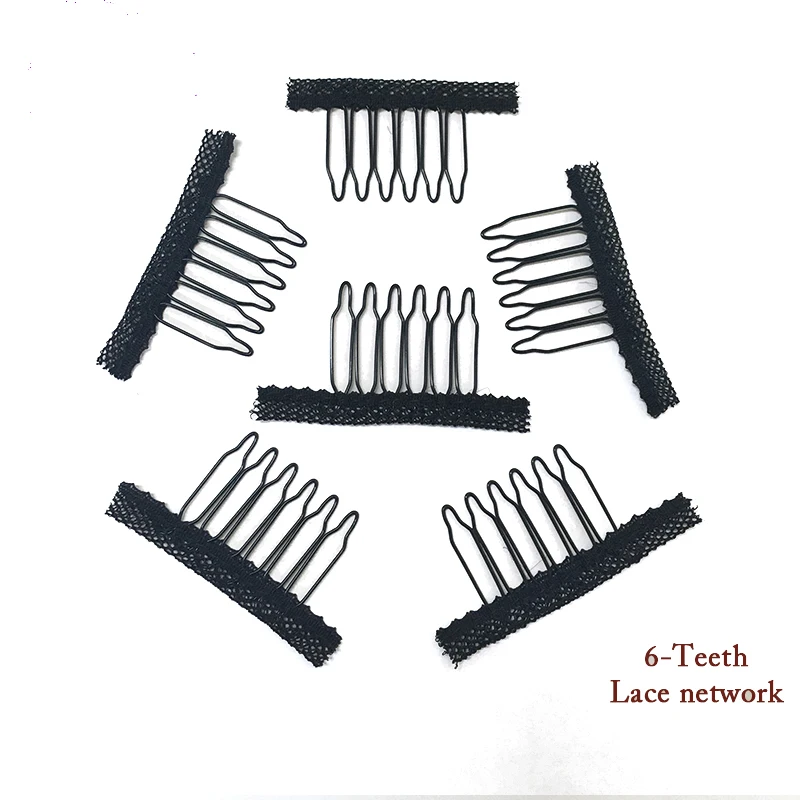 Best Quality Hair Clips For Extensions Black 6 Teeth Wig Combs Black Brown  Comb Clips For Wigs Strong Lace 10PC/20PC