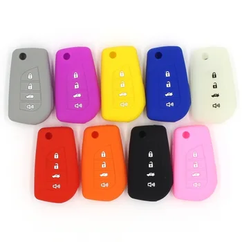 

Silicone car Key Cover case protector Holder set shell cup For Toyota Corolla Reiz 4 button remote key case car-styling