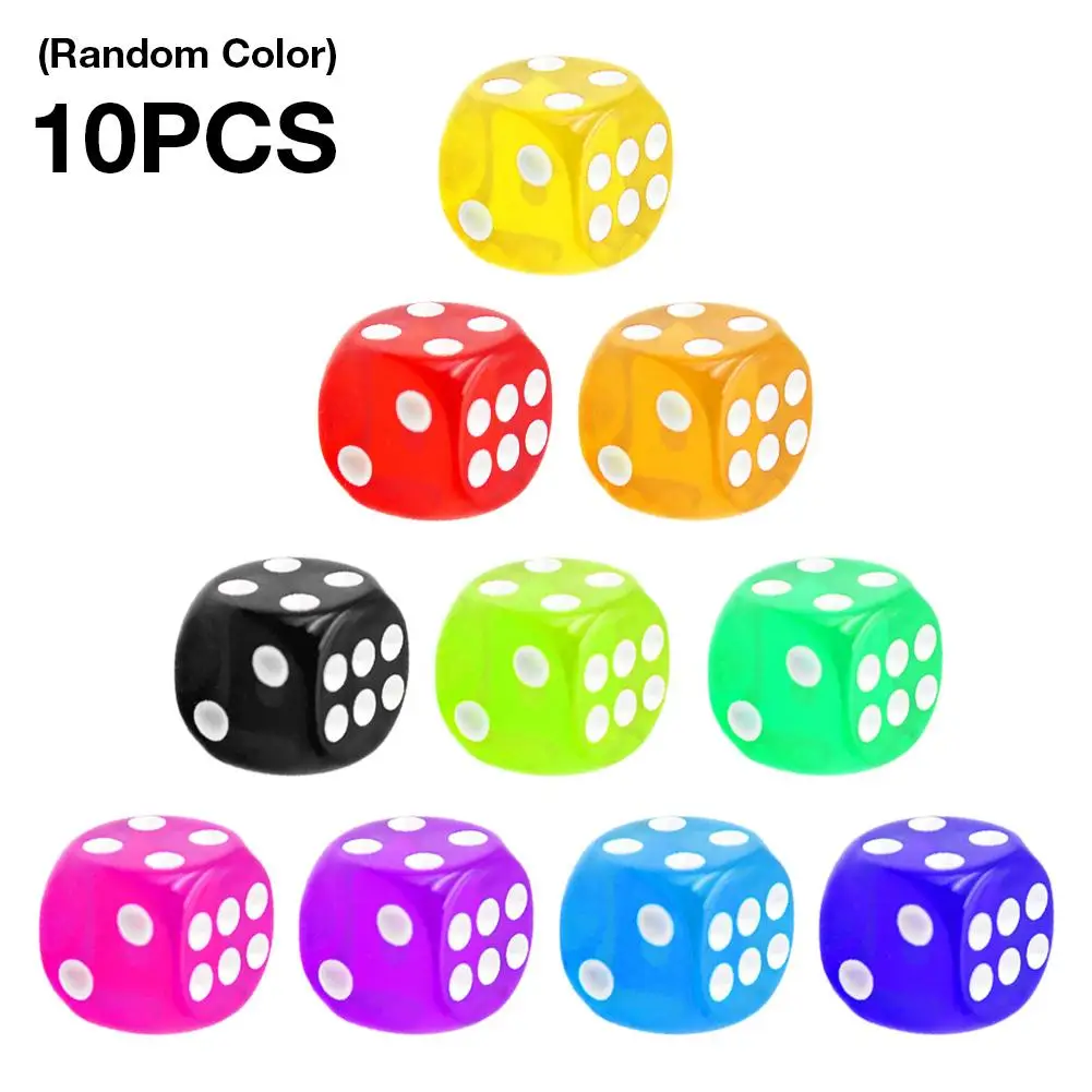 10 Unids Set Juego De Dados Transparente Juego De Dados 16mm Multi Color De Seis Lados Jugando Juegos Juego De Dados Para Club De Juegos De Mesa Dado Aliexpress