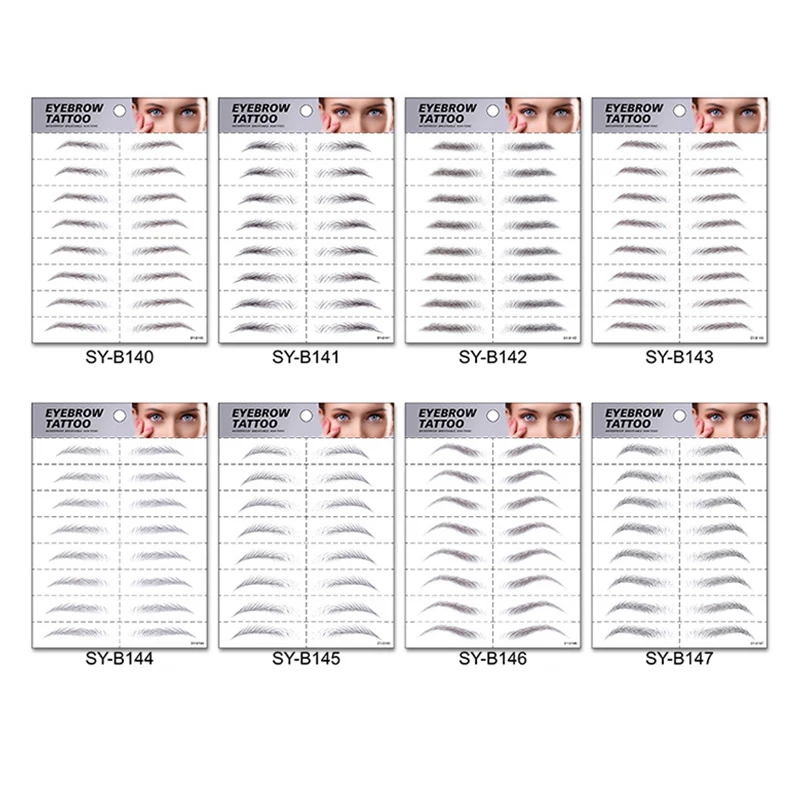 

10pcs 4D Water-based Eyebrow Stickers Semi-permanent Tattoo Eyebrow Waterproof Lasting Brow Sticker Bionic brow Stickers Tools