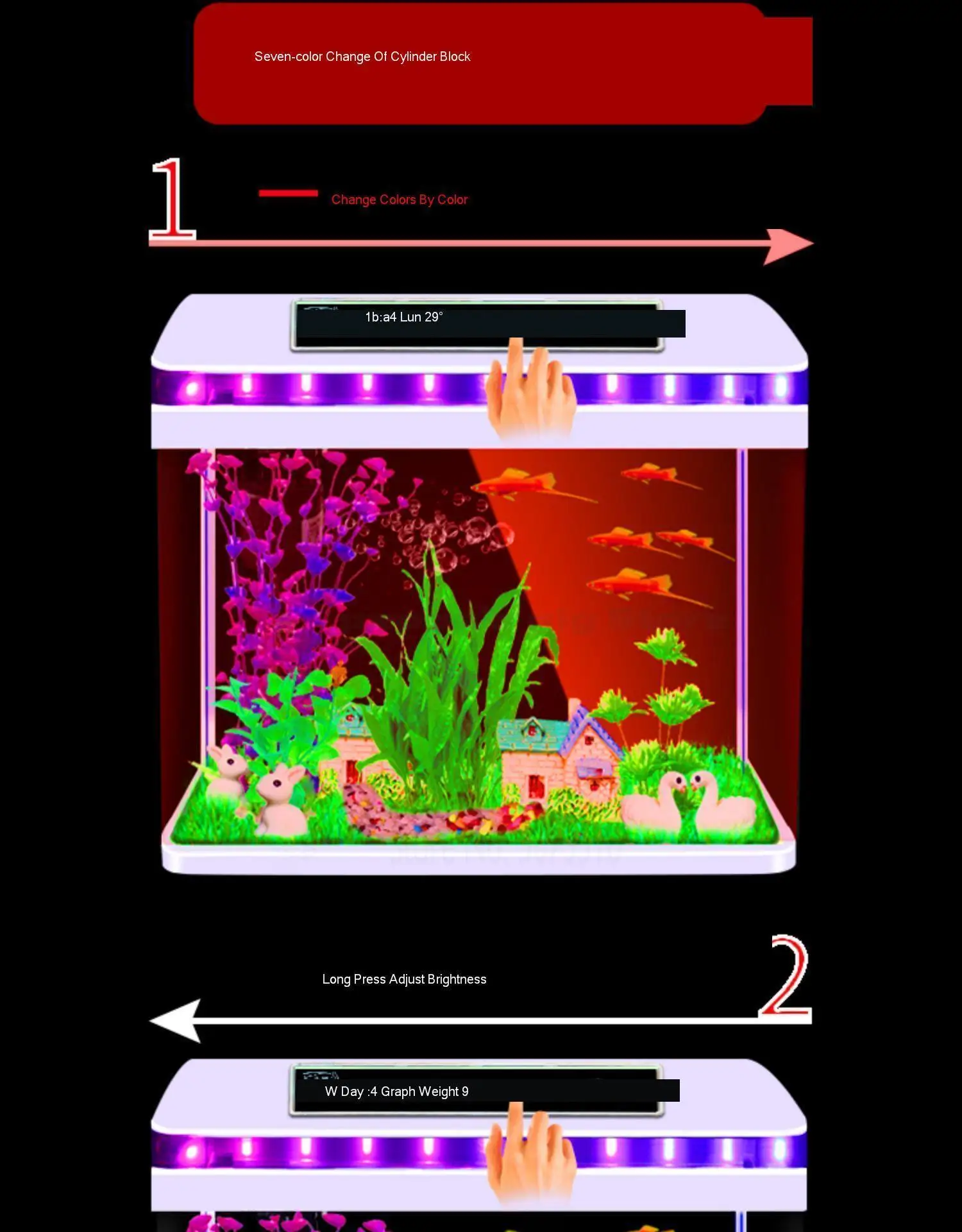 Аквариумный аквариум ленивый свободный цикл рециркуляции воды экологический аквариум маленький настольный аэратор для гостиной маленький резервуар для золотой рыбки