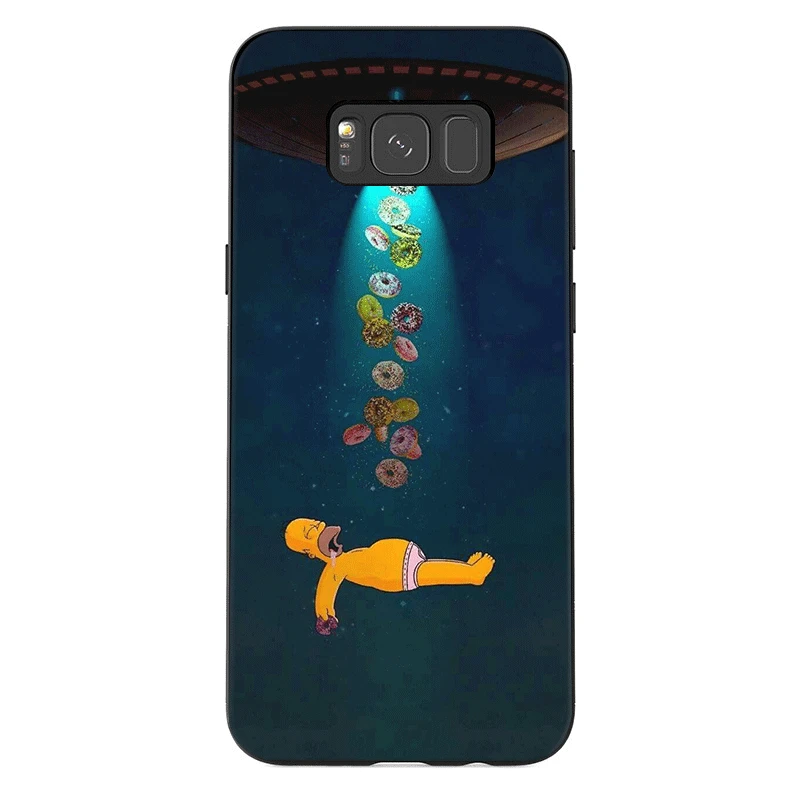 B8 Чехол для Samsung Galaxy S6 S7 край S8 S9 S10 S10E Plus Note 8 9 M10 M20 M30 M40 крышка The Simpsons Забавный рисунок с героями из мультфильмов, черный - Цвет: B8