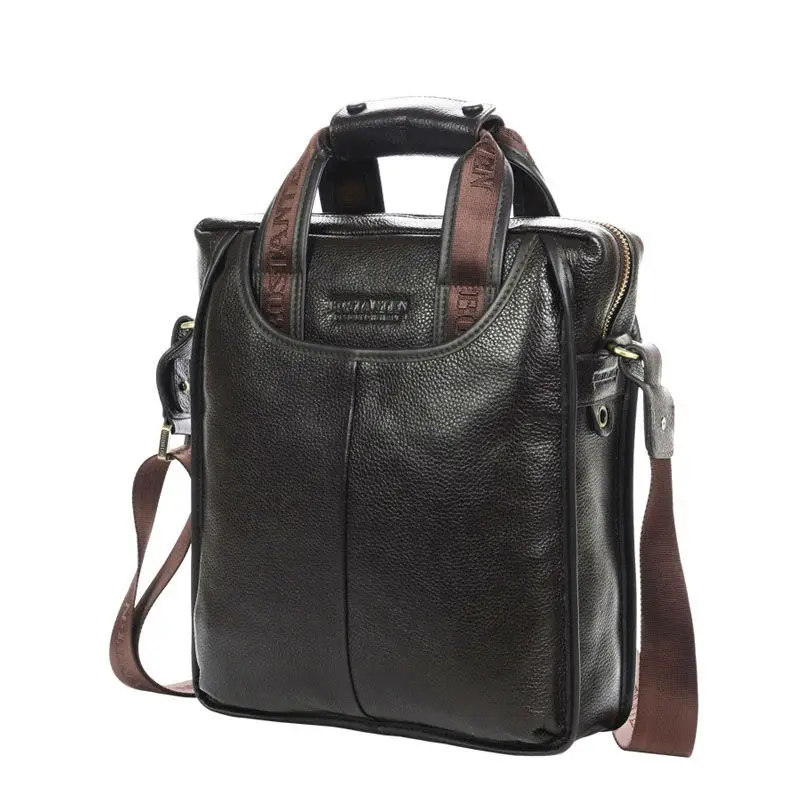 100% GENUINE LEATHER Cowhide Shoulder Leisure Men's Bag Business Messenger Portable Briefcase Laptop Casual Purse