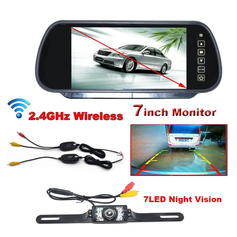 7" LCD Car Rearview Backup Monitor+Wireless Reverse Infrared Camera System Kit Made of high quality material, durable