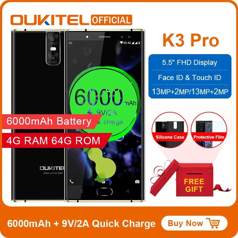 Oukitel K3 Pro мобильный телефон с 5 дюймовым дисплеем восьмиядерным процессором MT6763