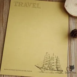 Bloc notes rétro, Vintage, romantique, européen, bateau à voile, lettres, papier, série classique ancienne, voyage, nouveau, tendance, 8 feuilles/lot 