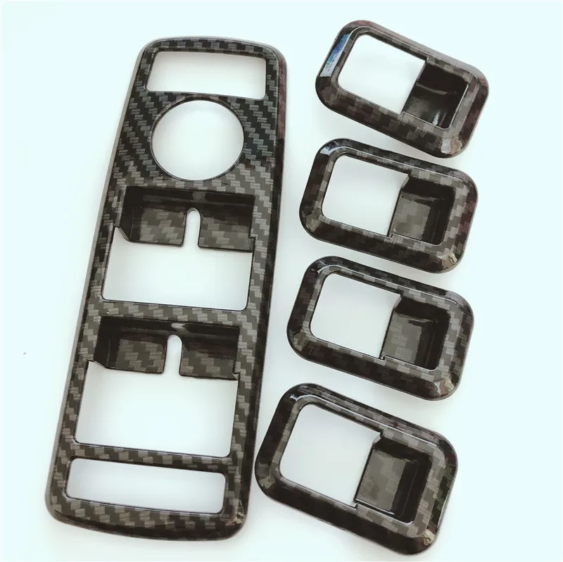 Suitable for Mercedes Glass Height Adjustable Button Frame ABS Carbon Fiber Pattern