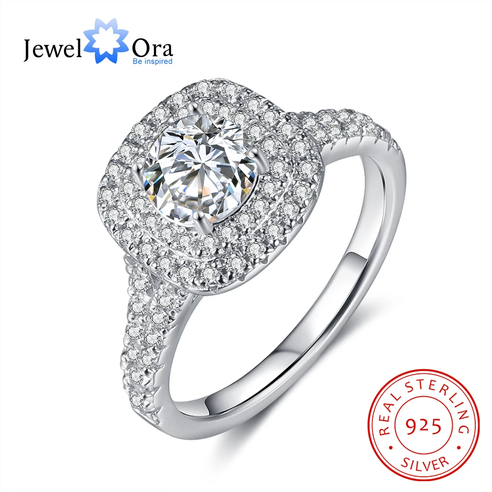 

JewelOra 925 Sterling Silver D Color Moissanite Diamond Marriage Ring Sparkling Silver 925 Rings for Women Fine Jewelry Gift