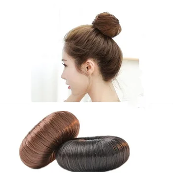 

Donut Chignon Hot Women Synthetic Fiber Hair Bun Donuts Ring Blonde Hair Extension Wig 6 Colors