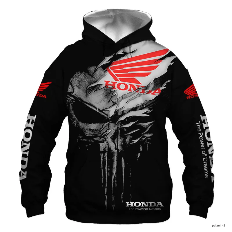 Новинка 2021 худи Honda Wing Punisher Высококачественная Мужская модная спортивная одежда