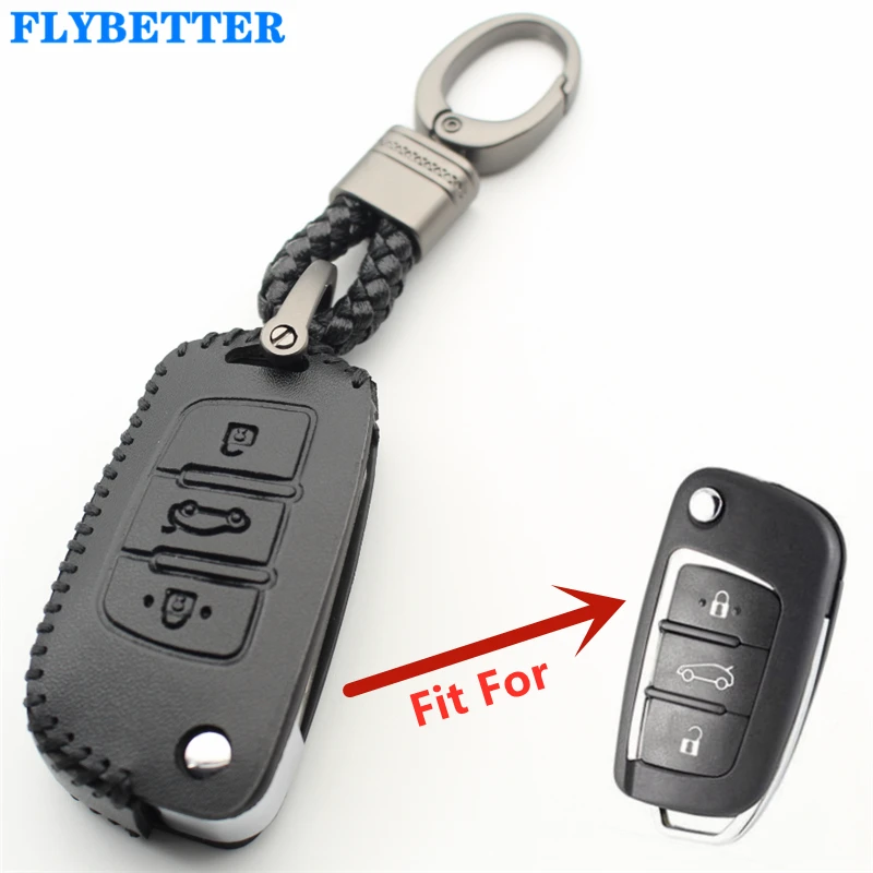Флип-чехол FLYBETTER из натуральной кожи с 3 кнопками для Hyundai I20/I30/IX35/Verna/Accent Kia