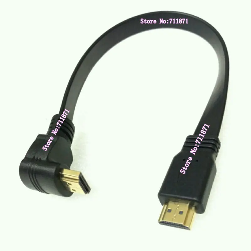 300 мм короткий 90 градусов изгиб HDMI кабель 30 см изгиб разъем HDMI под 90 градусов кабель позолоченный Чистый медный HDMI провод кабель