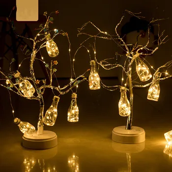 

LED Creat Night lights bottle copper decoration Lamp luminous Jar DIY light home Christmas Tree Wine glass lighting gift lampara