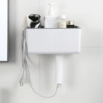 

Multifunctional Wall Hair Dryer Rack Stand Space Bathroom Wall Rack Shelf Storage Rack LB88