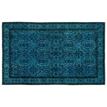 

Handmade Turquoise Vintage English Carved Area Rug 170x281 Cm-5'7''X9'3''