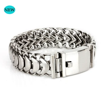 

Stainless Steel Cuban Chain Buddha Bracelet Silver Color Lars Bracelet Bangle 19mm Wide Curb Chain Wristband For Men BB007