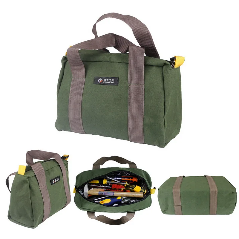 

Waterproof Canvas Hand Tool Storage Bag Multifunction Portable Toolkit Screwdrivers Pliers Metal Hardware Parts Organizer Pouch