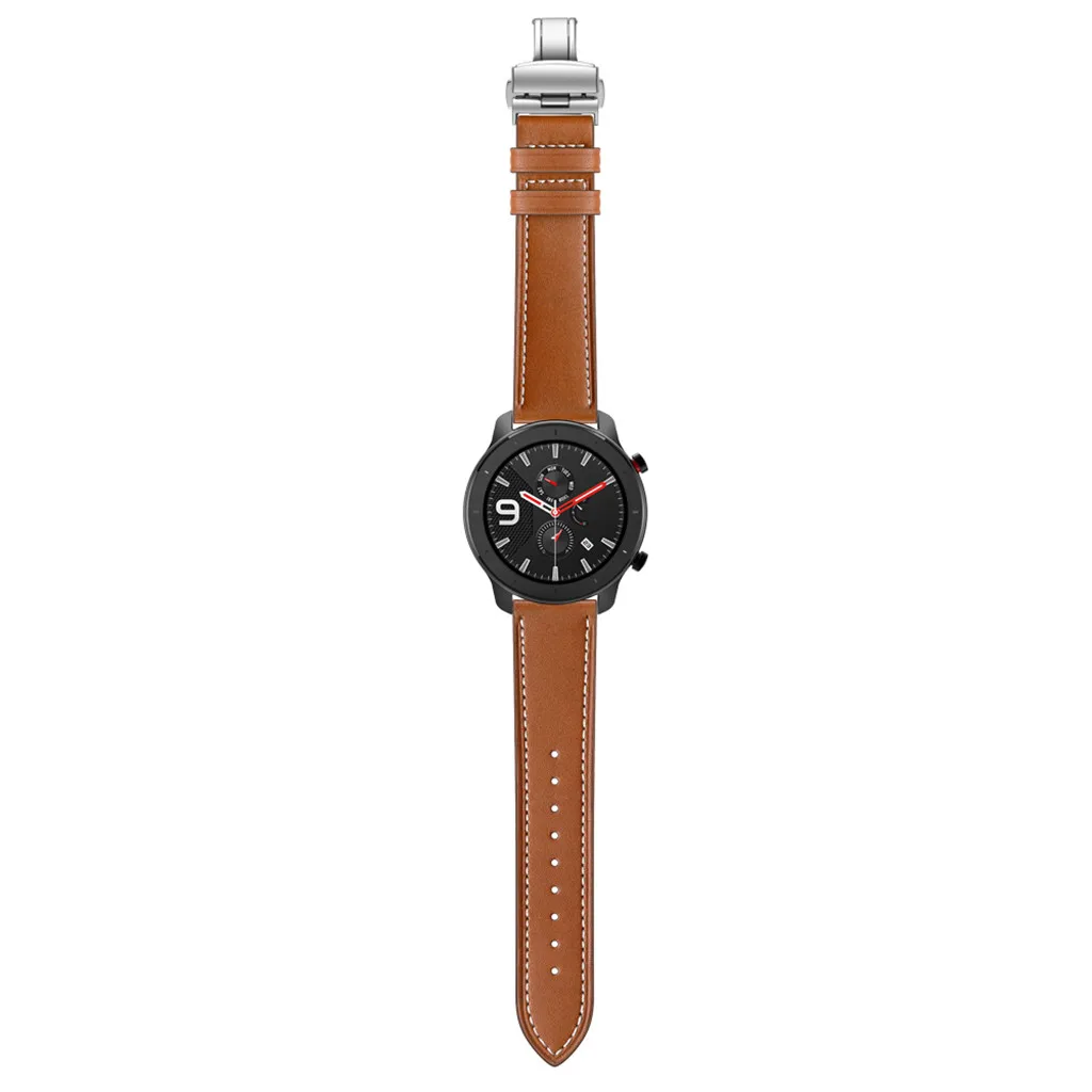 Изысканная кожа для часов с пряжкой-бабочкой ремешок для AMAZFIT GTR часы 42 мм тонкая линия запястье подходит украшение на запястье для женщин и мужчин