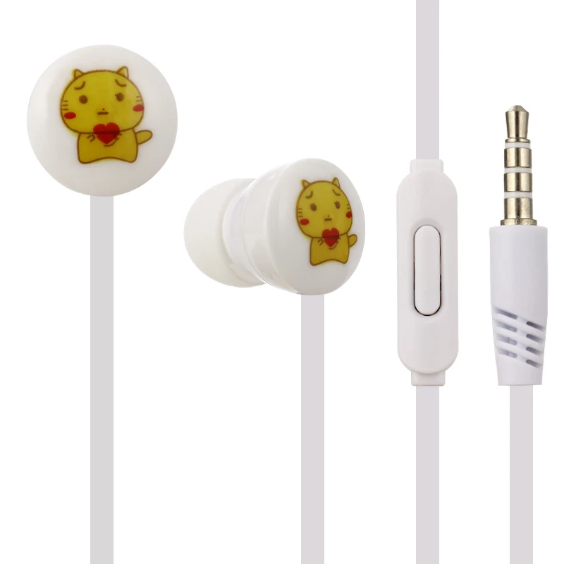 GSD-003 Мультяшные наушники-макароны с басами Hi-Fi стерео наушники с микрофоном Проводная гарнитура для мобильных телефонов Xiaomi Android IOS - Цвет: Bag White