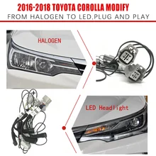 CZMOD – adaptateur de câblage de phare de voiture, mise à niveau spéciale pour Toyota Corolla 16 18, d'halogène à LED 