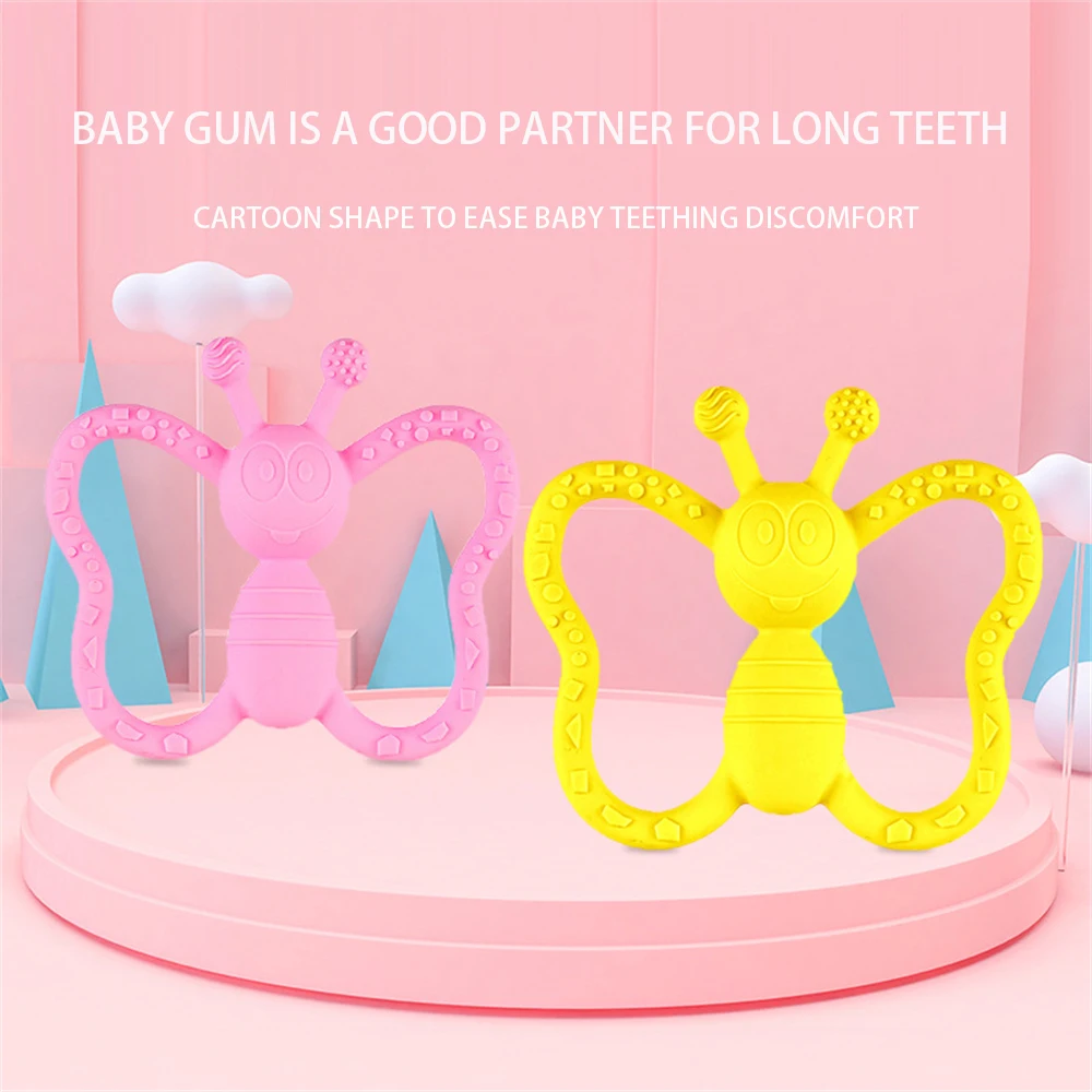 Butterfly Teether Bite Food Grade Silicone Teether Ring Teether Nursing BPA Free Pacifier Dummy