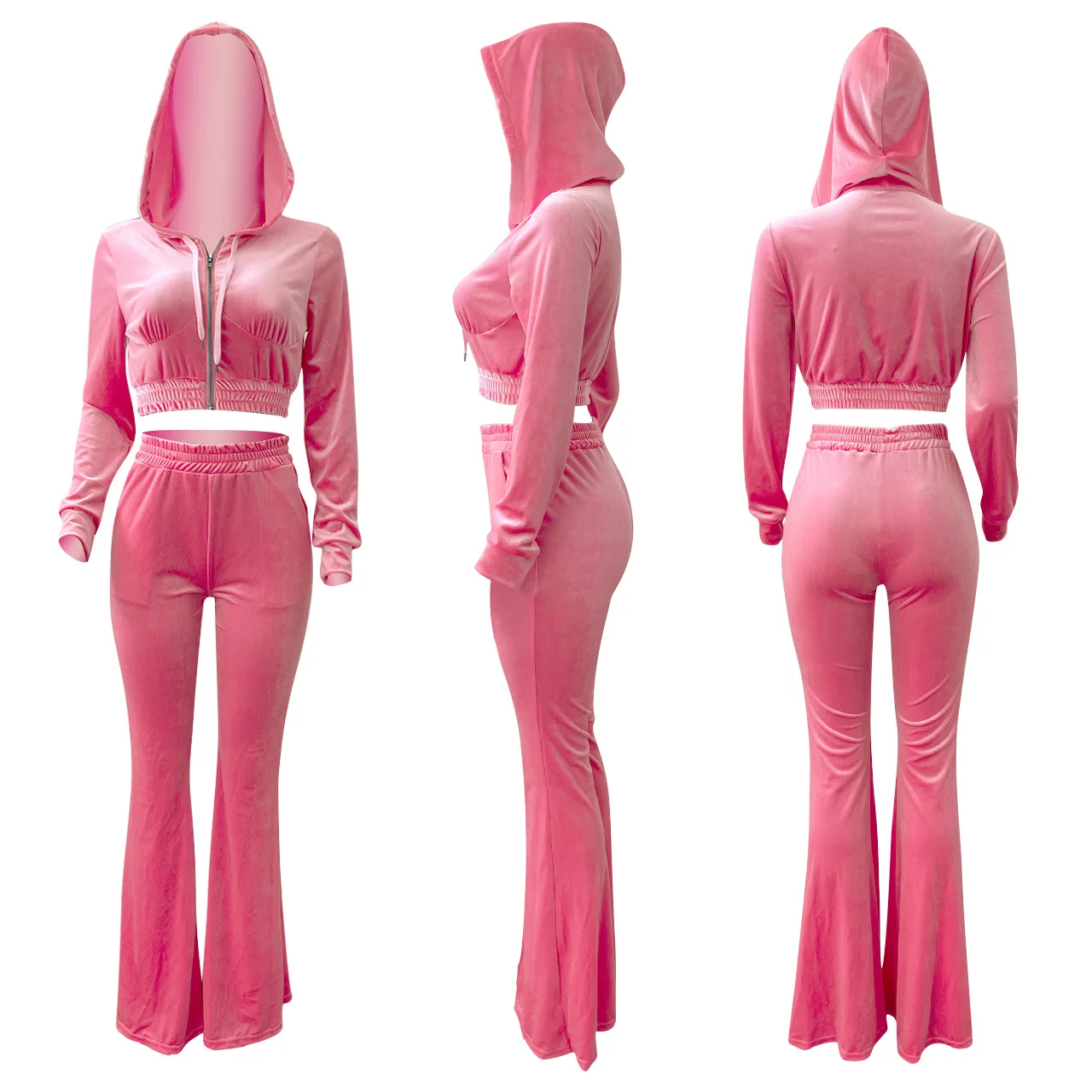 flare ternos veludo jogging outfits sweatsuits