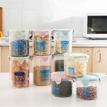 1 шт. бытовые прозрачные пластиковые пищевые фруктовые гайки бутылки для хранения контейнер в холодильник Экономия пространства кухня специи запечатанные банки