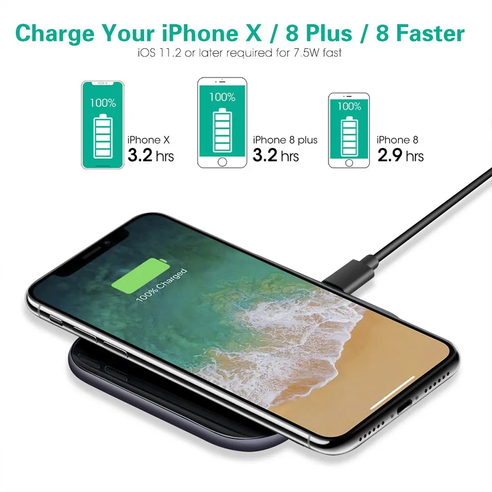 15 Вт Беспроводное зарядное устройство QI Быстрая зарядка коврик для samsung Note 10 PLus S10 Xiaomi Mi huawei iPhone XR X XS MAX 10 Вт Chargeur беспроводной